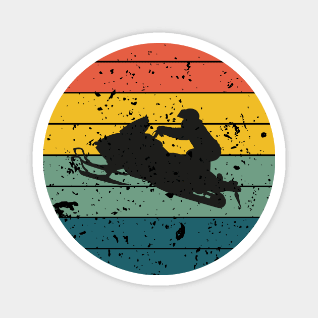 Snowmobile Vintage Design Magnet by NAKLANT